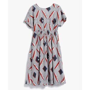Re:named Black/Red Abstract print Backless Short Sleeve A-Line Sundress